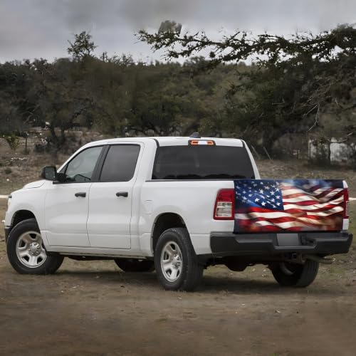 Image of Turck Tailgate Wraps Decals - 66x23.6 in Tailgate Decals for Trucks, American Flag Tailgate Graphics for Trucks Pickup Personalized Decoration