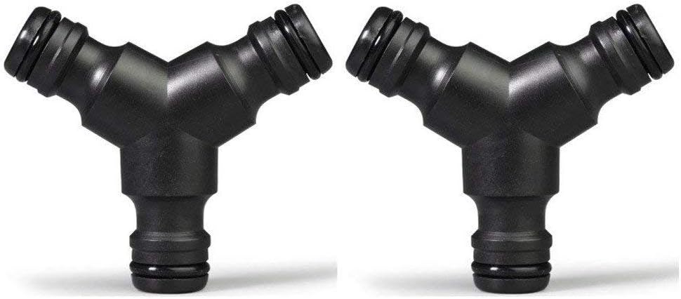 2 pack Snap On Hose Splitter (3 Way) 1/2" Y Male Garden Hose Connector