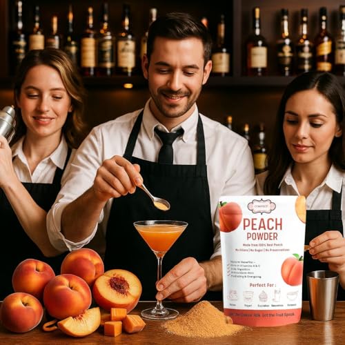 Image of Confect Peach Fruit Powder | Pure & Natural Fruit Powder for Smoothies, Baking, Beverages, Juices, Tea & DIY Recipes | Vegan, Gluten-Free, No Added Sugar - 150 Gms