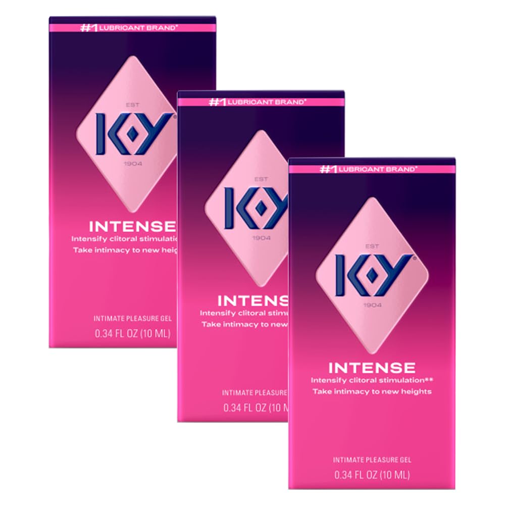 K-Y Intense 0.34 Fl Oz. Adult Toy Friendly Female Pleasure Gel, Arousal Stimulant for Women, Couples Massage Enhancer, Latex Condom Compatible (3 Pack)