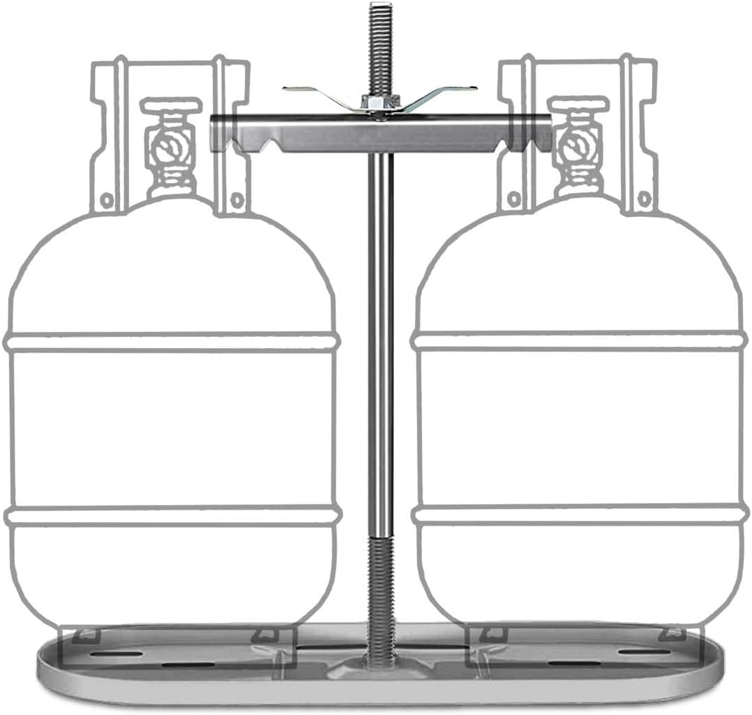RVPNR RV Dual Propane Tank Cylinder Rack for Camper and