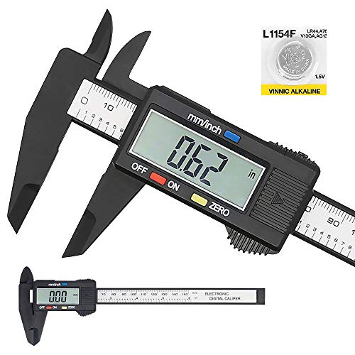 Electronic Digital Caliper, Plastic Vernier Caliper, Caliper Measuring Tool with Inch/Millimeter Conversion, Extra