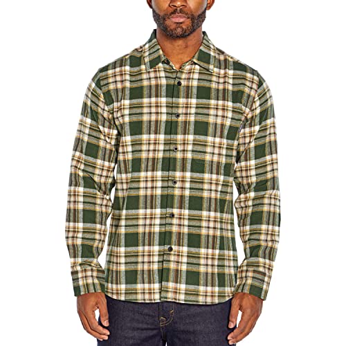 Chemise flanelle homme Eddie Bauer Bristol verte, idéale pour les sorties en plein air S