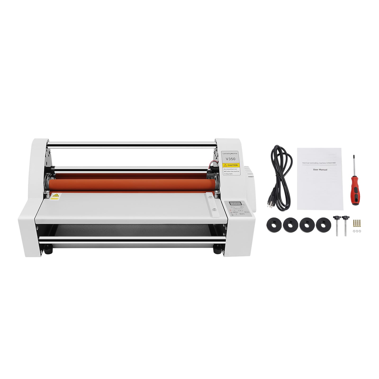 BYOIPLOI 13.78in Thermal Laminating Machine, V350 350mm Single & Double-Sided Thermal Laminator Machine, Electronic Temperature Control Digital Display Hot Cold Roll Laminator Machine for Office