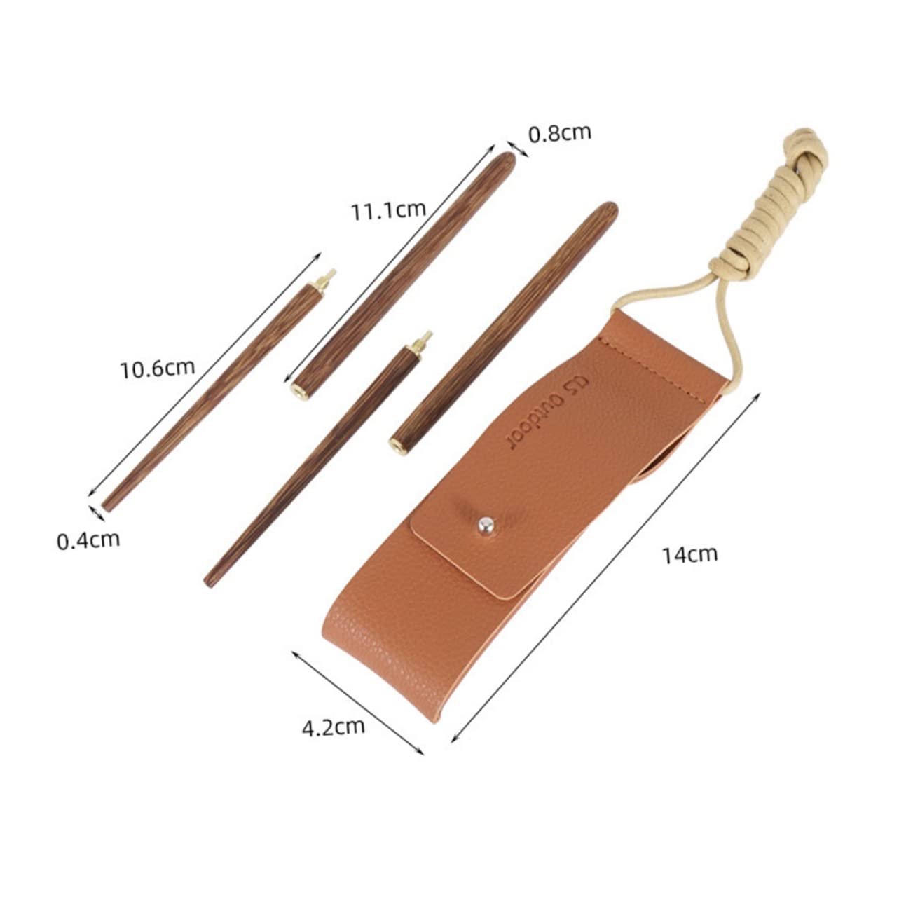 Cabilock 1Pair Portable Folding Travel Chopsticks with Storage Bag Reusable Detachable Wooden Utensils for Outdoor Camping Bbq and Picnic and Easy to Carry