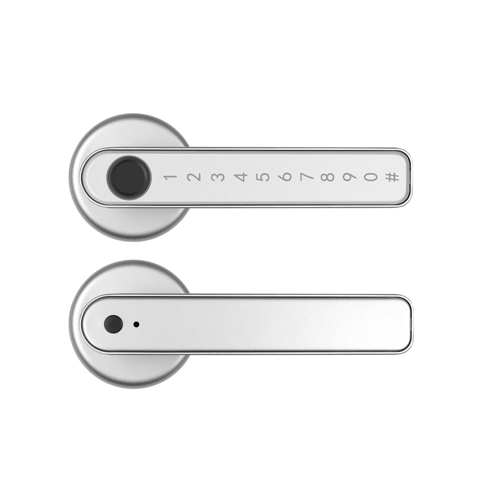 JVDDI Smart Door Handle, Bluetooth Smart Fingerprint Door Lock Password Mechanical Key Unlocking for Single Handle Rainproof(Silver)