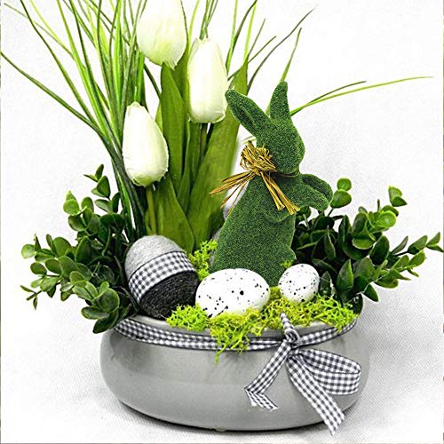 Snapklik.com : Flocked Bunny Moss Rabbit Decor, Easter Bunnies Furry ...