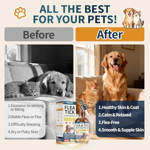 Flea and Tick Support for Dogs and Cats, Natural Flea & Tick Supplement with Probiotics Multivitamin, Supports Healthy Skin Coat & Digestion - All Breeds and Ages - Chicken - Thumbnail 7