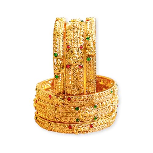 Image of Rubans Bangles Set Gold Plated Traditional Ethnic Stylish Trendy Jewellery Gift for Women & Girls
