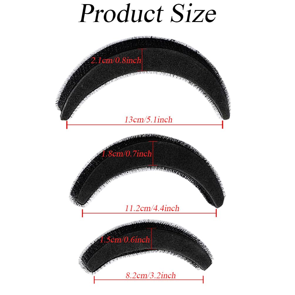 3Pcs Black Sponge Bump It Up Volume Inserts Hair Base Comb Do Beehive Hair Styling Tools Hair Bun Maker Hair Accessories for Women DIY Hairstyles - Image 3