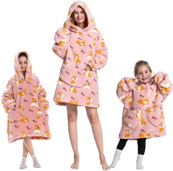 GDDXLM Manta con capucha de sherpa de gran tamaño para adultos, mujeres, hombres y niños, extremadamente acogedora, cálida y suave