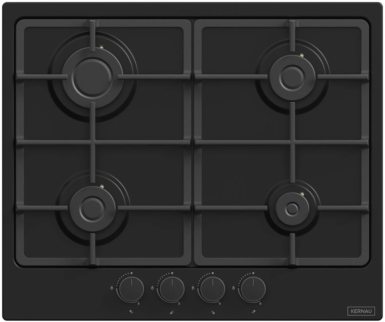 Kernau KGH 6423 CI Matt Black, Piano cottura a gas, Black