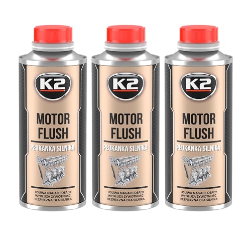 K2 Limpiador de Motor Interior Aditivo de Aceite para Motores Gasolina y Diésel - Pack de 3 Motor Flush - Ayuda a Mantener Limpio el Sistema de Lubricación y Las Cavidades Internas - 250 ml