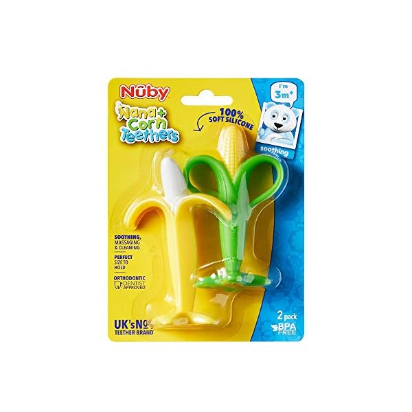 Nuby Nana and Corn Soothing Teethers, Easy Grip, BPA-Free, Suitable from 3 Months Plus (2 Pack) – Bild 9