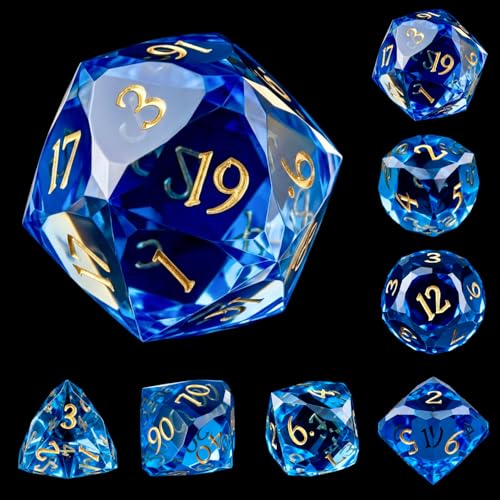 Multifaceted Resin DND Dice Set 7 PCS Polyhedral Role Playing Dice for Dungeons & Dragons, Pathfinder, RPG and Tabletop Games(RED)