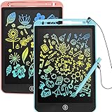 SOOOO Drawing Pad Doodle Board for 3-10 Year Old kids 2 Pack, 10 inch Colorful LCD Writing Tablet, Erasable Sketch Pad Toddler Girls/Boys Learning Educational Toy for 4 5 6 7 Years Old Kids(Blue+Pink)