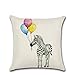 Produktbild Excelsio Ballontier, Kissenbezüge für Sofa, Bett, Wohnzimmer, Schlafzimmer, Inneneinrichtungen, personalisiertes Quadrat, Kissen aus Baumwolle und Leinen, Kissenbezüge, 45 x 45 cm zebra