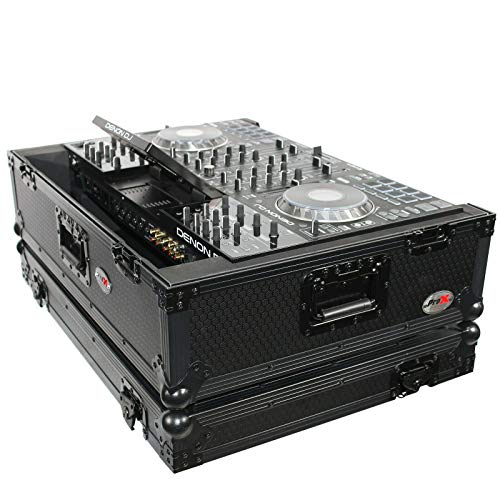 ProX XS-PRIME 4WBL2U Flight Case for Denon Prime 4 Standalone DJ System W-2U Rackspace and Wheels | Black on Black