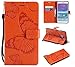 Produktbild Samsung Galaxy Note 4 Hülle,THRION PU Schmetterling Brieftaschenetui mit magnetischer Handschlaufe und Ständerhalterung für Samsung Galaxy Note 4, Orange