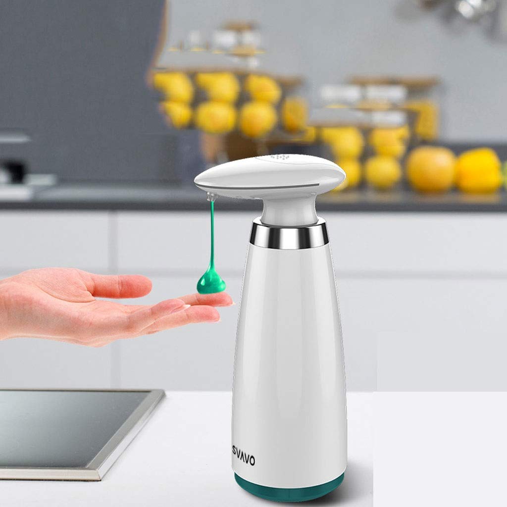 340ml Lotion Dispenser Touchless Pile della Bottiglia Elettrico Automatico di induzione Liquid Contenitori Desktop Intelligence Liquid 24 11cm * (Color : Black)