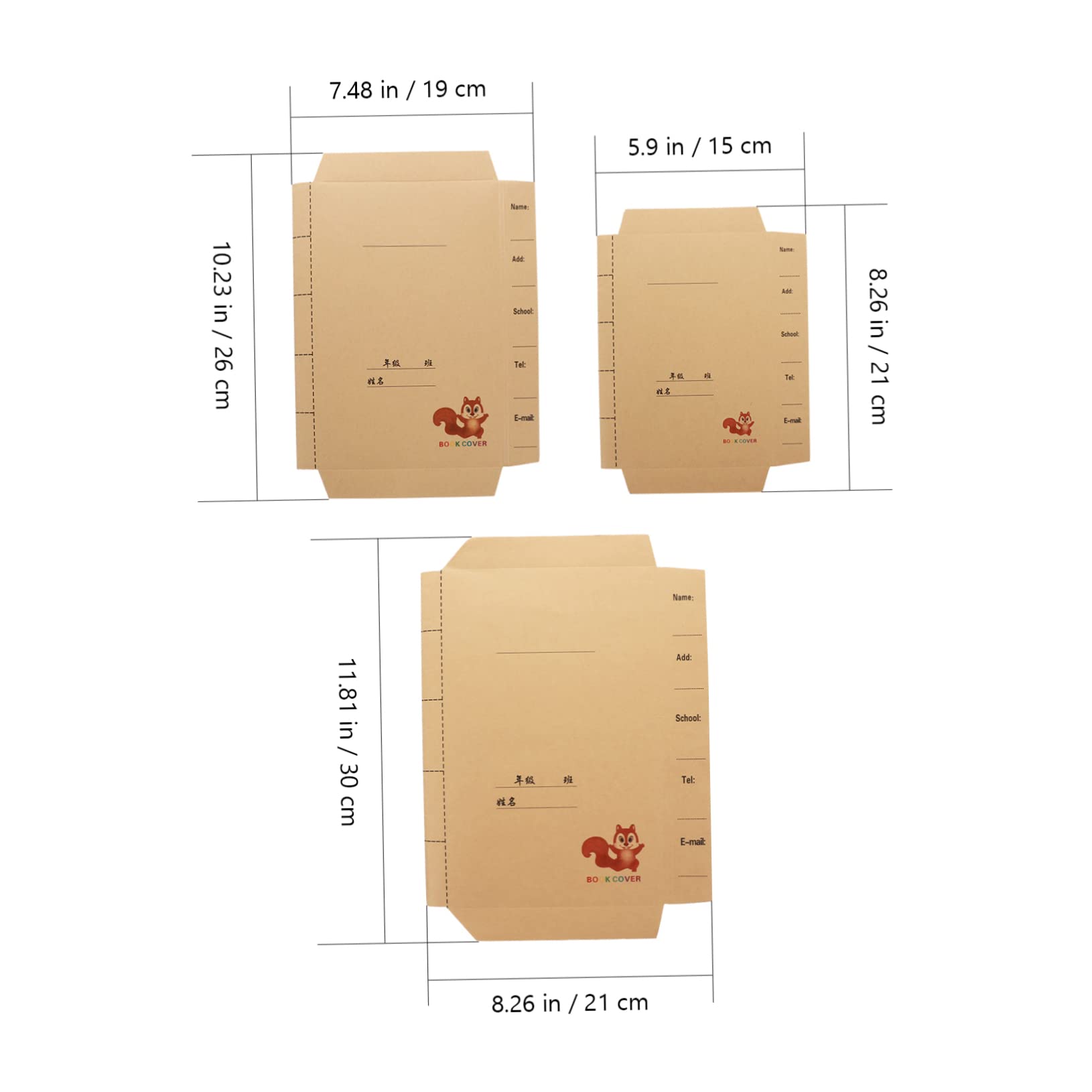 Copertina Libro in Carta Kraft 30 Pezzi, Regolabile per Libri e Testi