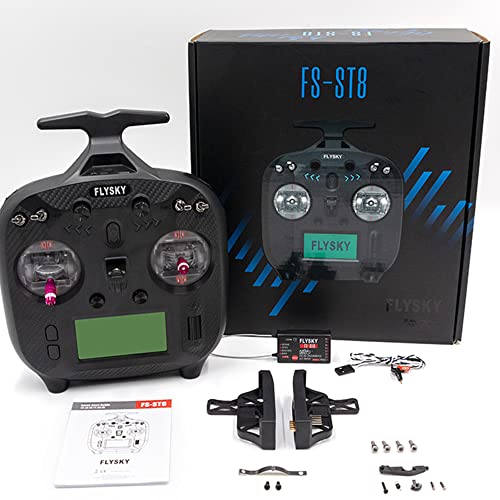 Flysky FS-ST8 2.4GHz 10CH ANT RGB Assistant 3.0 Radio Transmitter with SR8 Receiver for RC Drone Airplane Car Boat (Upgraded Version)