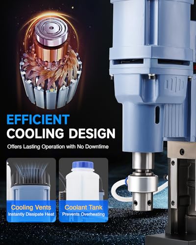 Image of ZELCAN Magnetic Drill Press with 11 Drill Bits, 1550W Mag Drill Press with 2 inch Dia. 3125 lbf /13900N Mag Force, 650 rpm Power Magnetic Drill with Stepless Speed & Reversible Direction for Metal Surface