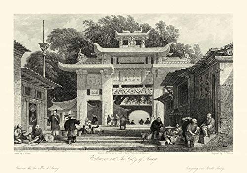 Toile encadrée scènes en Chine T. Allom paysage image sur châssis prêt à accrocher
