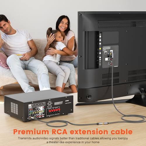 Cable de subwoofer en ángulo recto RCA macho a hembra de alta fidelidad 7