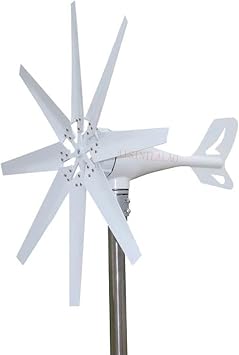 1500W Windmill Turbine Generator,12V 24V 48V 8 Blades with Controller High Efficiency Horizontal Wind Power Generator Kit for Solar Panels Garden Street Lighting