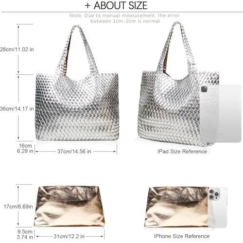 JINMANXUE Woven Tote Bag for Women, Large Summer Beach Travel Handbag and Purse Retro Handmade Shoulder Bags2