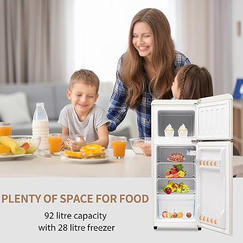 Retro koelkast, koel-vriescombinatie, 105,5cm hoog, 41cm breed, tweedeurs, met 92 liter totaal volume, 28 liter vriesvolume - Image 4