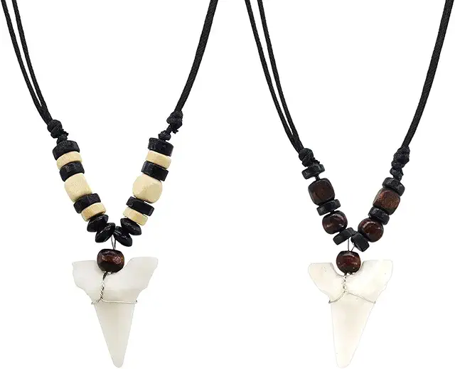 Collier Dent de Requin Imitation 2Pcs - Style Bohème Vintage Créatif