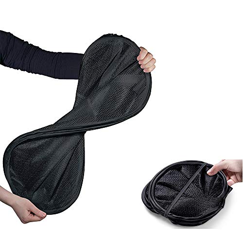 Image of BATTOO Deluxe Collapsible Laundry Baskets Mesh Pop Up Hampers for Laundry with Side Pocket Reinforced Handles for Laundry Room, Bathroom, Kids Room, College Dorm or Travel Black