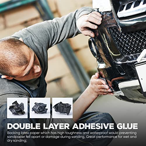 Augtouf 30 Pcs Wet Or Dry Sandpaper Assortment, 120 To 600 Grit Fine Sand Paper For Wood, Metal, Resin, Automotive, Plastic - 9X3.6 Inches #TOP3