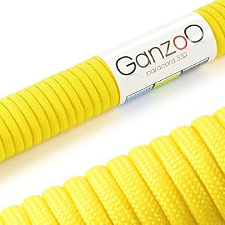 Paracord 550 Seil Gelb | 31 Meter Nylon-Seil mit 7 Kern-Stränge | für Armband | Knüpfen von Hunde-Leine oder Hunde-Halsband zum selber machen | Seil mit 4mm Stärke | Mehrzweck-Seil | Survival-Seil | Parachute Cord belastbar bis 250kg