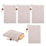 4 Stück Bio Seifensäckchen Ramie Seifendose Naturseifen Säckchen Sicher und Langlebig mit...