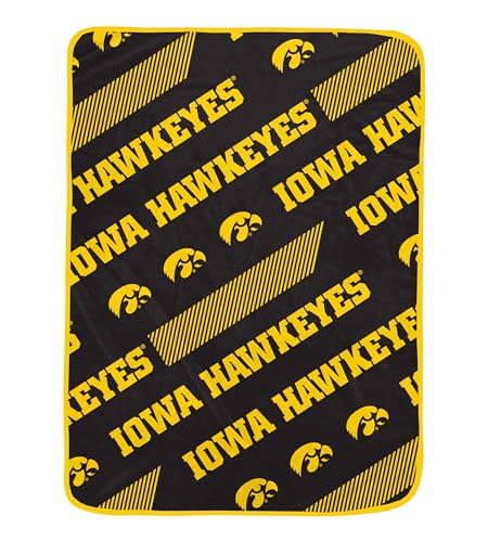 NCAA Iowa Hawkeyes Slanted Half Wordmark Ultra Soft Blanket
