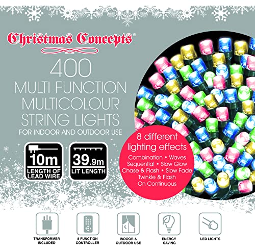 Feux de chaîne multifonctions 400 LED multi couleur intérieur extérieur - 7