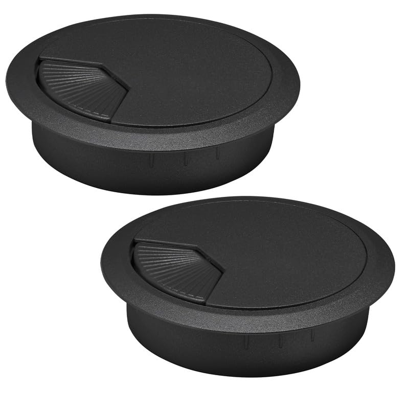 EASYEAH 5 Pcs Desk Grommet 3-1/8" / 80 mm, Desk Cord Hole Cover, Cable Grommet ABS Plastic, Desk Hole Grommet for Home & Office Pc, Detachable