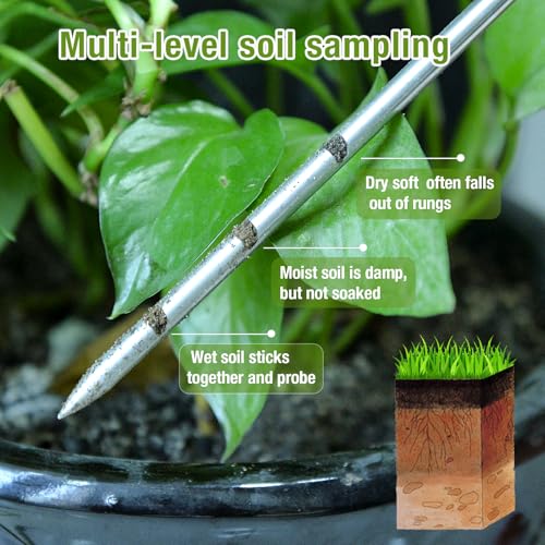 Soil Probe 14 Inches Moisture Meter for Plants, Soil Moisture Sampler with Dual Scale Markings, House Plant Water Monitor No Batteries Required - Thumbnail 4