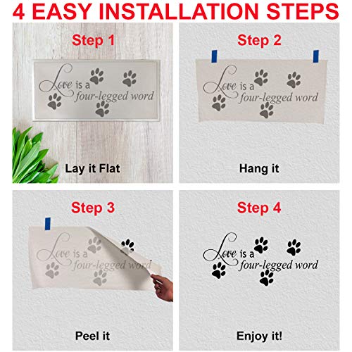 Love Is A Four Legged Word Decal Wall Vinyl Decor Sticker Home Cat Dog Animal #TOP3