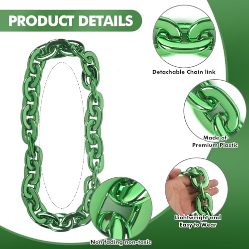 Vefungyan Hip-hop Rapper Big Chunky Chain: Plastic Fake Jewelry Necklace Party Halloween Accessory Costume decorations for Men3