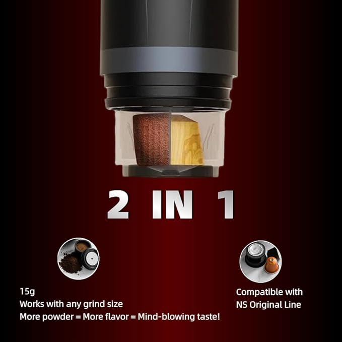 Cafetera Portátil 20 Bar y Batería Recargable - Capacidad 80 ml para Viajes miniatura 3