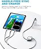 Cable de Carga Múltiple 3A, Cable de Carga Retráctil para Auto para Múltiples Dispositivos | Cable Retráctil 3 en 1, Adaptador de Carga Rápida y Sincronización de Datos USB C con Puertos Lightning/Type C/Micro USB para Celulares 4 pies 4