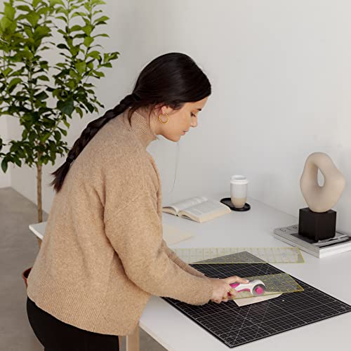 Image of Elan Cutting Mat A2 Black & Taupe, Self Healing Cutting Mat 18x24 Inch, 5-Ply Craft Board Black, Hobby Board for Crafts 18x24 Inch