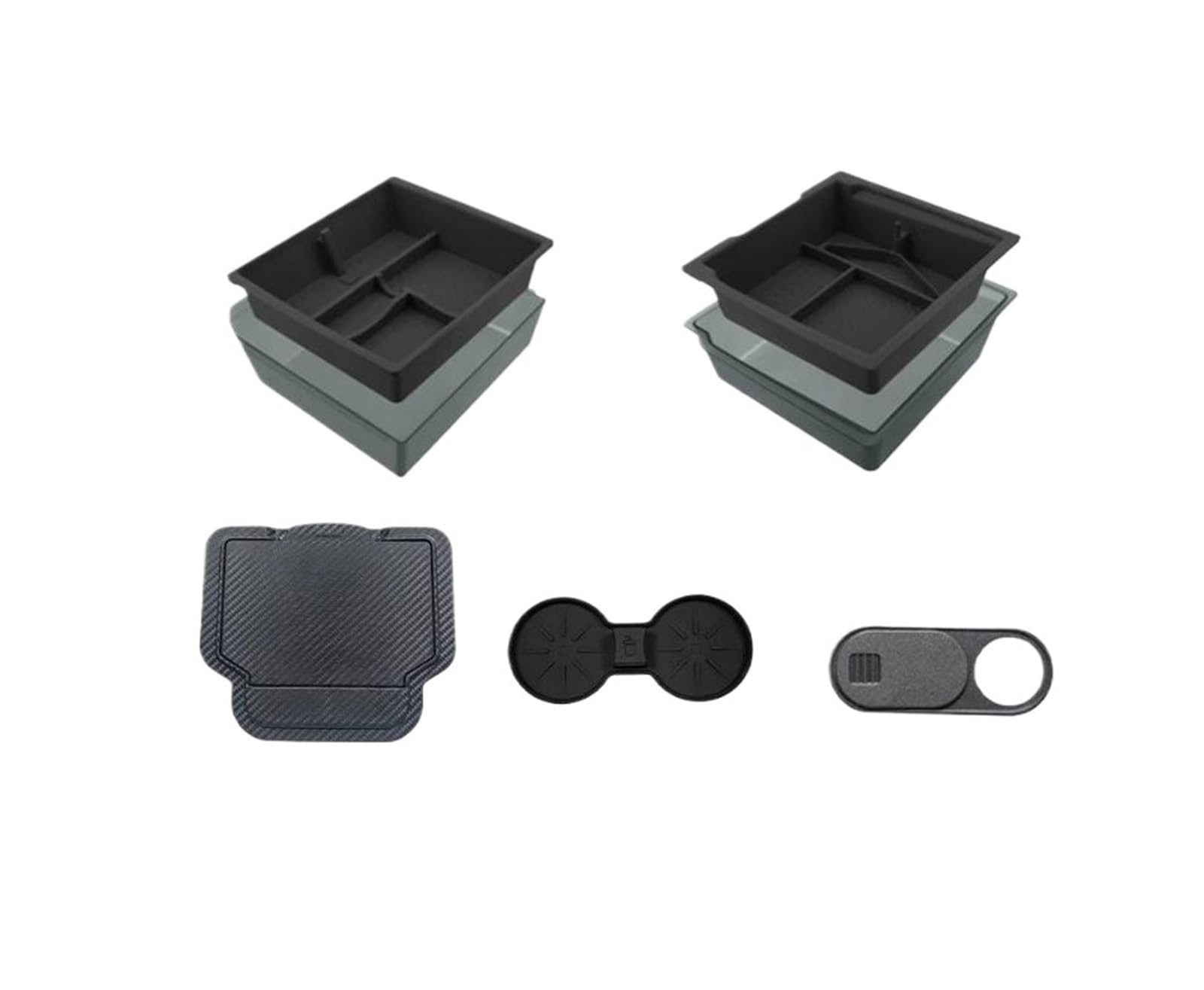 TOPOLVLCKC Armrest Storage Box For Tesla Model 3 Highland Y Juniper YL Center Console Armrest Storage Box Set Non-Slip Cup Pads Organizer Trays Car (Type2)