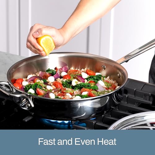 Image of All-Clad D3 3-Ply Stainless Steel Cookware Set 14 Piece Induction Oven Broiler Safe 600F Pots and Pans Silver