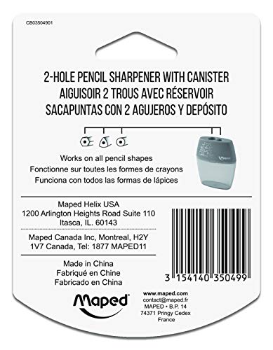 Maped Shaker 2 Hole Pencil Sharpener, Assorted Colors (035049) #TOP3