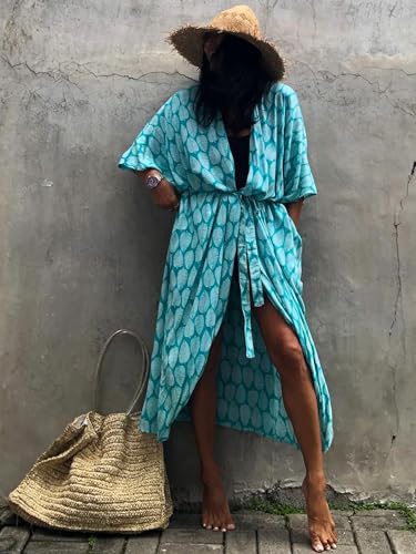 Image of Kaftan Dresses for Women Plus Size Summer Beach Dress with Print and Swim Cover Ups